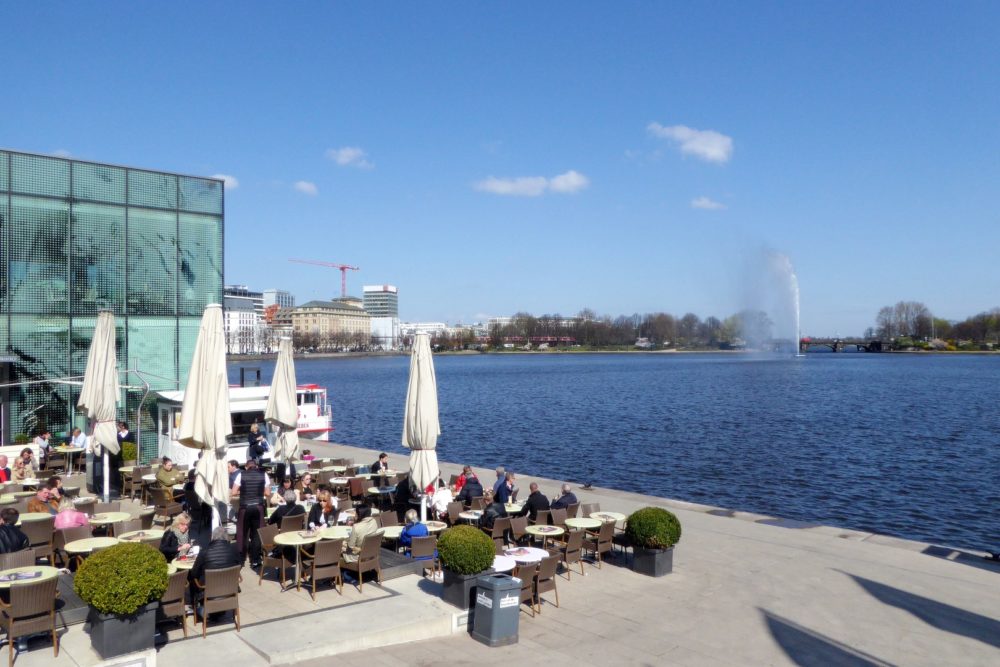 Jungfernstieg mit Blick auf die Binnenalster