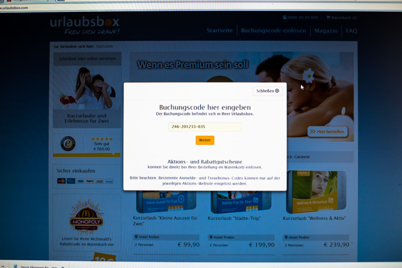Buchung Urlaubsbox