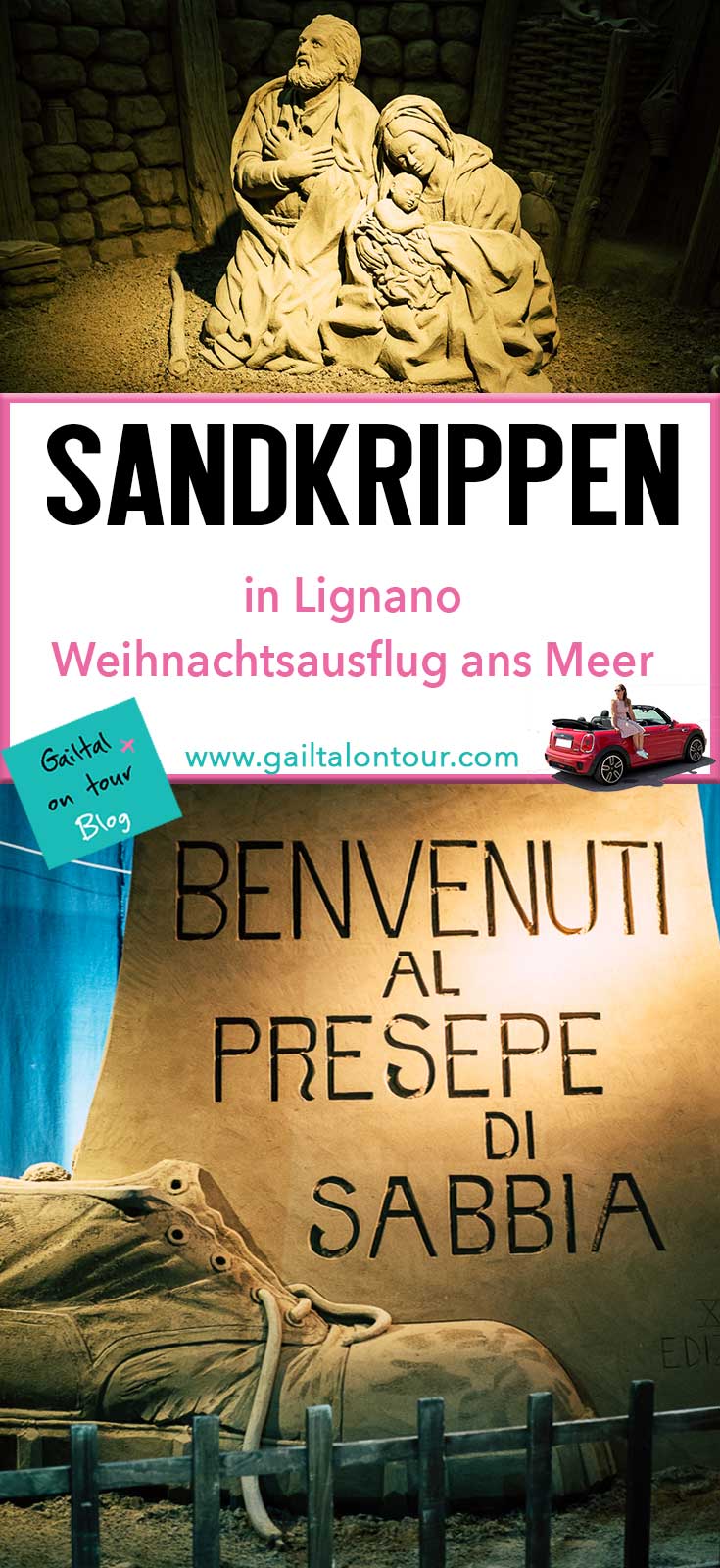 Sandkrippen in Lignano zur Weihnachtszeit