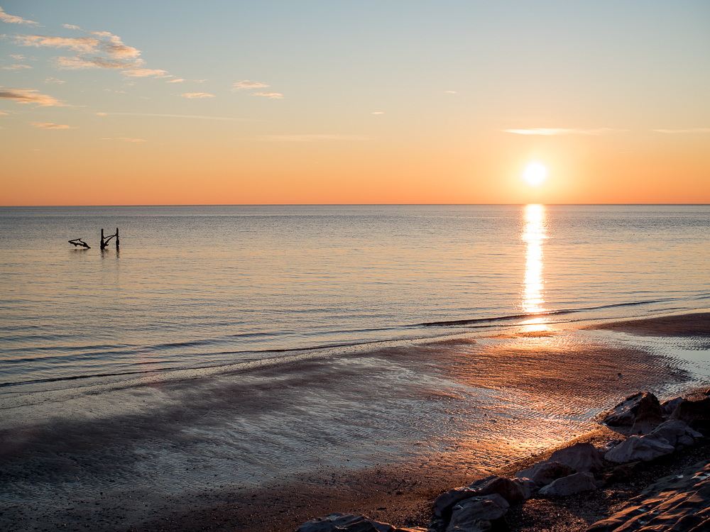 Sonnenuntergang in Grado im Winter