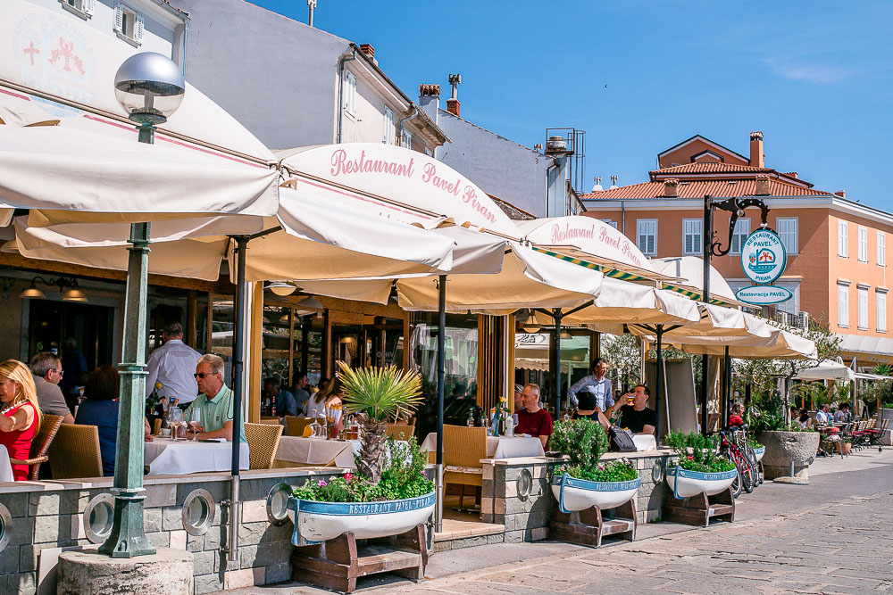 bestes Restaurant Promenade Piran
