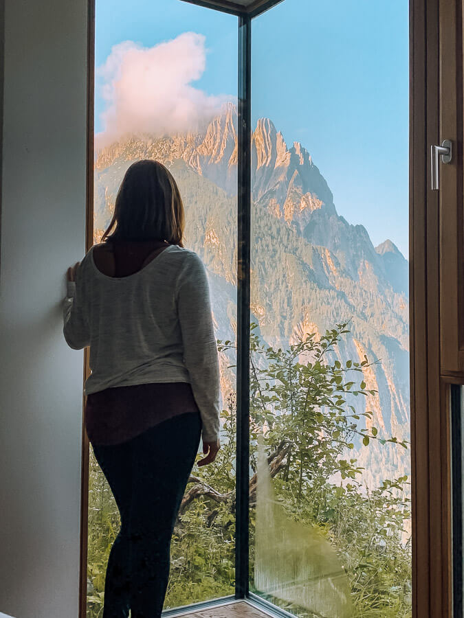 Panoramafenster Aussicht Fotoparade Dolomitenhütte