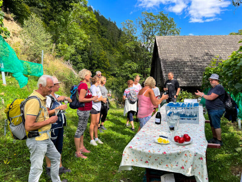 Sekt-Empfang auf dem Weingut von Erna Berger